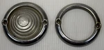 1951-1956 Willys Jeep Glass Parking Lamp Lens And Two Bezels Oem #19525. Fixed Price $33.00.