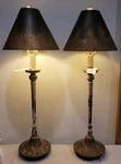 New Pair Of Park Hill Collection Dudley Buffet Lamps Antique White Rustic Finish. Fixed Price $275.00.