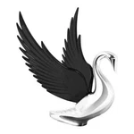 Chrome Swan / Bugler Hood Ornament - Black Wings Flying Windrider. Fixed Price $79.99.