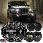 Brightest Halo 7" Led Headlights 4" Fog Turning For Jeep Wrangler 07+ Jk. Fixed Price $159.99.