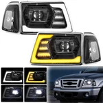 Pair Projecter Headlights W/led Drl Sequential 2001-2011 Ford Ranger Blk. Fixed Price $269.99.