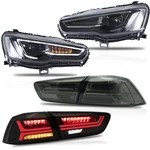 Customized All Black Headlights+smoked Taillights For 08-17 Mitsubishi Lancer. Fixed Price $516.99.