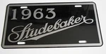 1963 Studebaker Metal License Plate Silver Hawk Lark Gran Turismo Avanti. Fixed Price $23.90.
