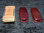 Nos 1941-1948 Chevrolet Lynx Eye Ruby Glass Stop & Tail Lamp Lens Set. Fixed Price $39.95.