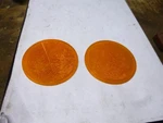 (2) Nos Amber Reflector Tiger-ey Hexflex SAE-A-61 NO.100 Trailer Truck 3.25 In. Fixed Price $6.00.