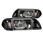 Anzo 121192 Black Crystal Headlights 3PC Corner Parking For 87-93 Mustang. Fixed Price $184.90.