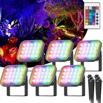 6 In 1 Led Rgb Spotlights Outdoor Garden Security Pathway Landscape Lamp. Fixed Price $36.99.