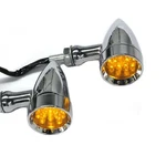Chrome Motorcycle Bullet Amber Blinker Running Led Turn Signals Tail Rear Light. Fixed Price $20.99.