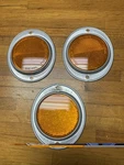 3 Vintage Do-ray 100-0 SAE-A-64 Amber Tiger Eye Hex Flex Reflectors / Rat Rod. Fixed Price $20.00.