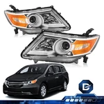 For 2011-2017 Honda Odyssey Halogen Chrome Headlights Pair L+r 11-17. Fixed Price $87.68.
