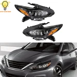 Halogen Headlights For 2016 2017 2018 Nissan Altima Pair Lamps W/o Led Drl Black. Fixed Price $128.02.