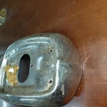1950 Mercury Front Left Parking Light Bezel. Fixed Price $225.00.