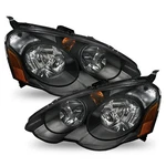 Black Fits 2002-2004 Acura Rsx Headlights Lamps Left+right Replacement 2PCS. Fixed Price $8.54.