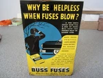 Vintage Buss Auto Fuse Cabinet Store Display Sign. Fixed Price $75.00.