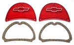 New Chrome Bowtie Rear Tail Light Lens & Gasket Set For 1957 Chevy 150 210 Nomad. Fixed Price $69.99.