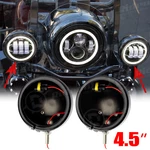 Black 4.5" Led Auxiliary Spot Passing Fog Lights Lamps Housing Bucket For Harley. Fixed Price $30.99.