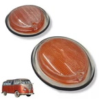 Genuine Front Turn Signal Amber Clear Lenses Set Pair Seals Vw T2 Bus 1962-1967. Fixed Price $84.99.