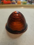 Vtg, Doray Lamp Co Chicago Bl 25 Dc Dark Amber Glass Lens 2.5". Fixed Price $20.00.
