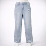 Risen Los Angeles Distressed Straight Leg Jeans Light Wash RDP5335 Womens 15 32W. Fixed Price $38.00.