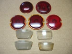 Lot Of Red & Clear Glass Tail Plate Lens Stimsonite 1539 Delite 267 Pap. Fixed Price $79.00.
