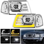 Chrome Projecter Headlights W/led Drl Sequential 2001-2011 Ford Ranger. Fixed Price $269.99.