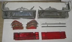 1965 Mercury Comet Tail Light Pair (2) Nice Bezel & Rough Lens W/ Reverse Lot. Fixed Price $325.00.