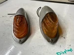 Pair Vintage Arrow 39 Marker Light Clearance Lamp Nos Amber Glass Old Truck Cab. Fixed Price $199.95.