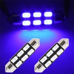 2X Blue 39MM Car Interior Bulb Led Lamps 5730-6-SMD Festoon For Replacement. Fixed Price $9.09.