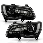 Pair Black Led Drl Projector Headlights For 2011-2023 Chrysler 300 W/ Bulbs. Fixed Price $149.99.